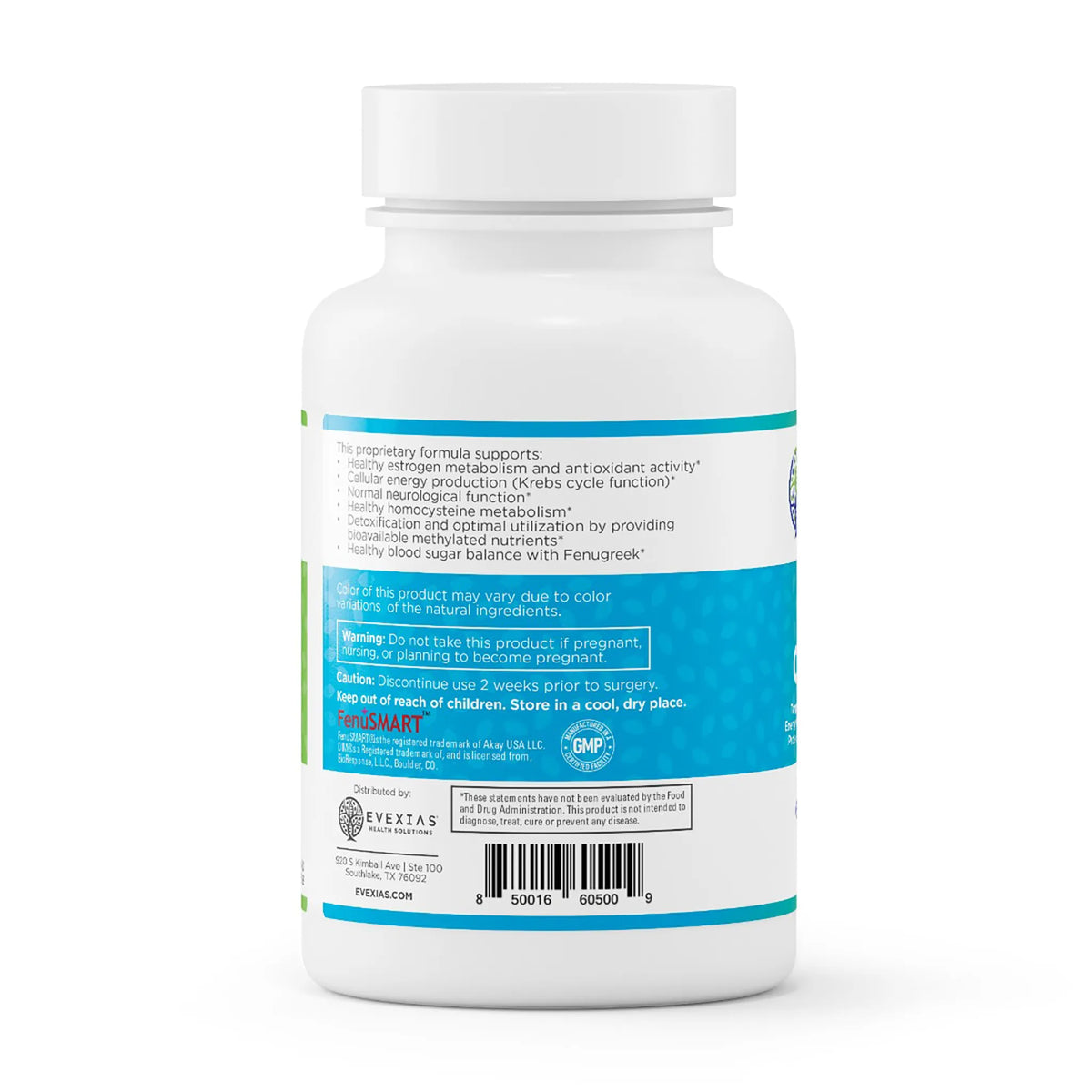 evexias health hrt e complete bottle information label