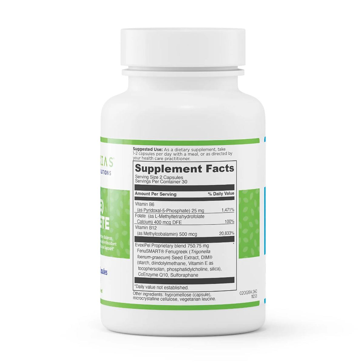 evexias health hrt e complete bottle supplement facts ingredients label