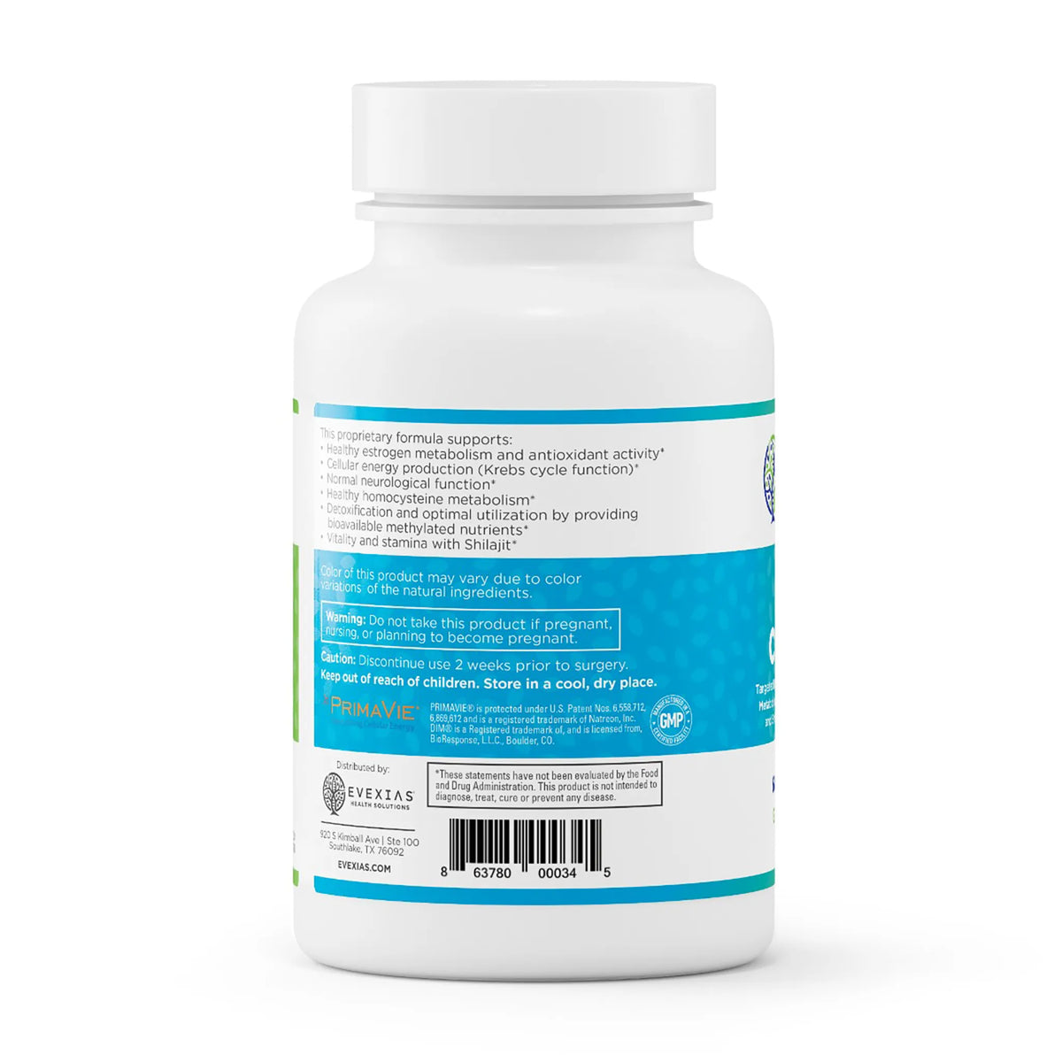 evexias health hrt t complete bottle information label