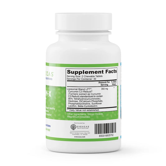 evexias health inflam-x lpt bottle ingredients supplement facts label
