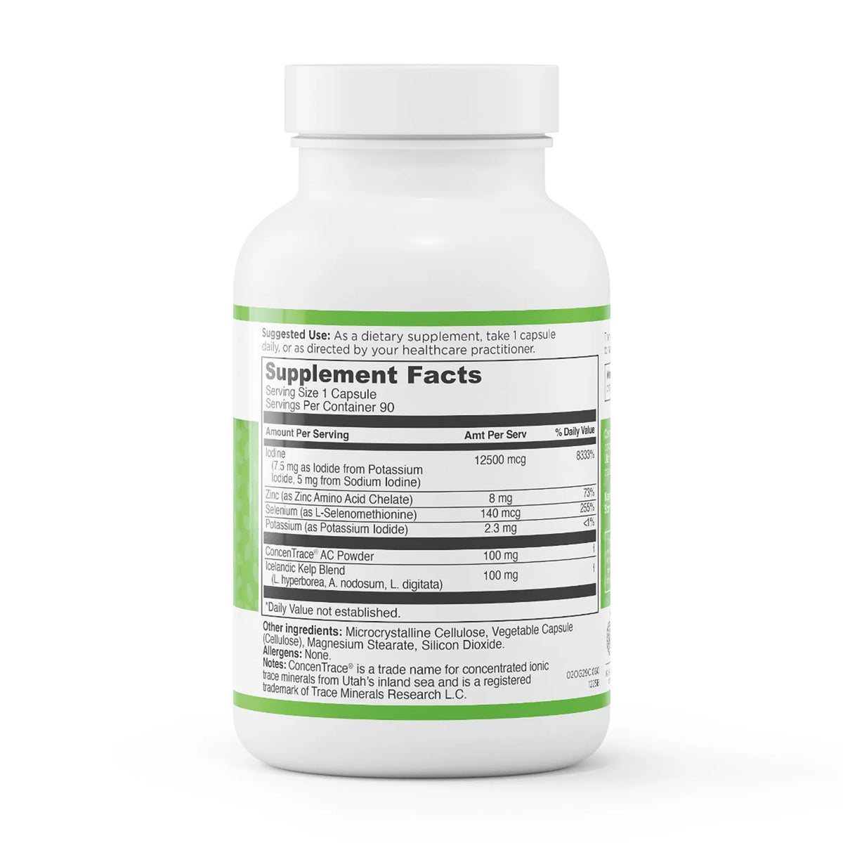 evexias health iodine complete bottle supplement facts ingredients label