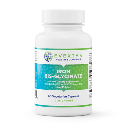 evexias health iron bis-glycinate bottle front label