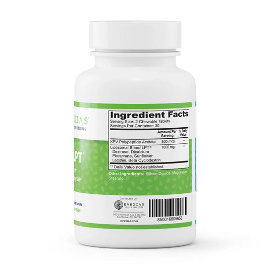 evexias health kpv lpt bottle ingredients supplement facts label