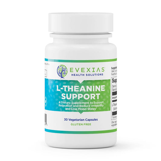 evexias health l-theanine support bottle front label