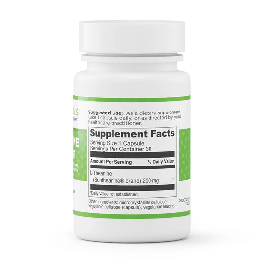 evexias health l-theanine support bottle ingredients supplement facts label