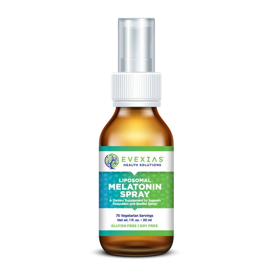 evexias health melatonin spray bottle front label