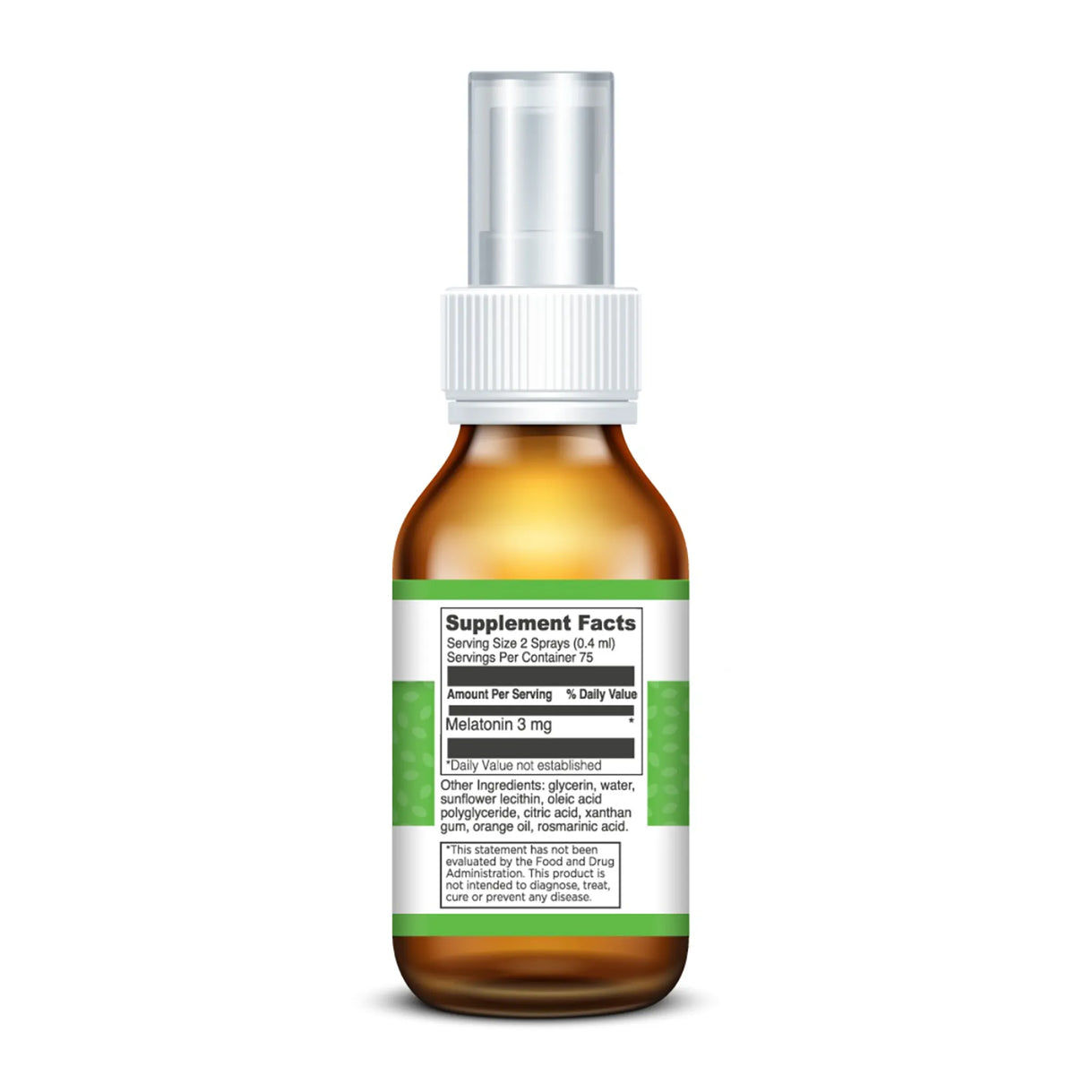 evexias health melatonin spray bottle supplement facts ingredients label