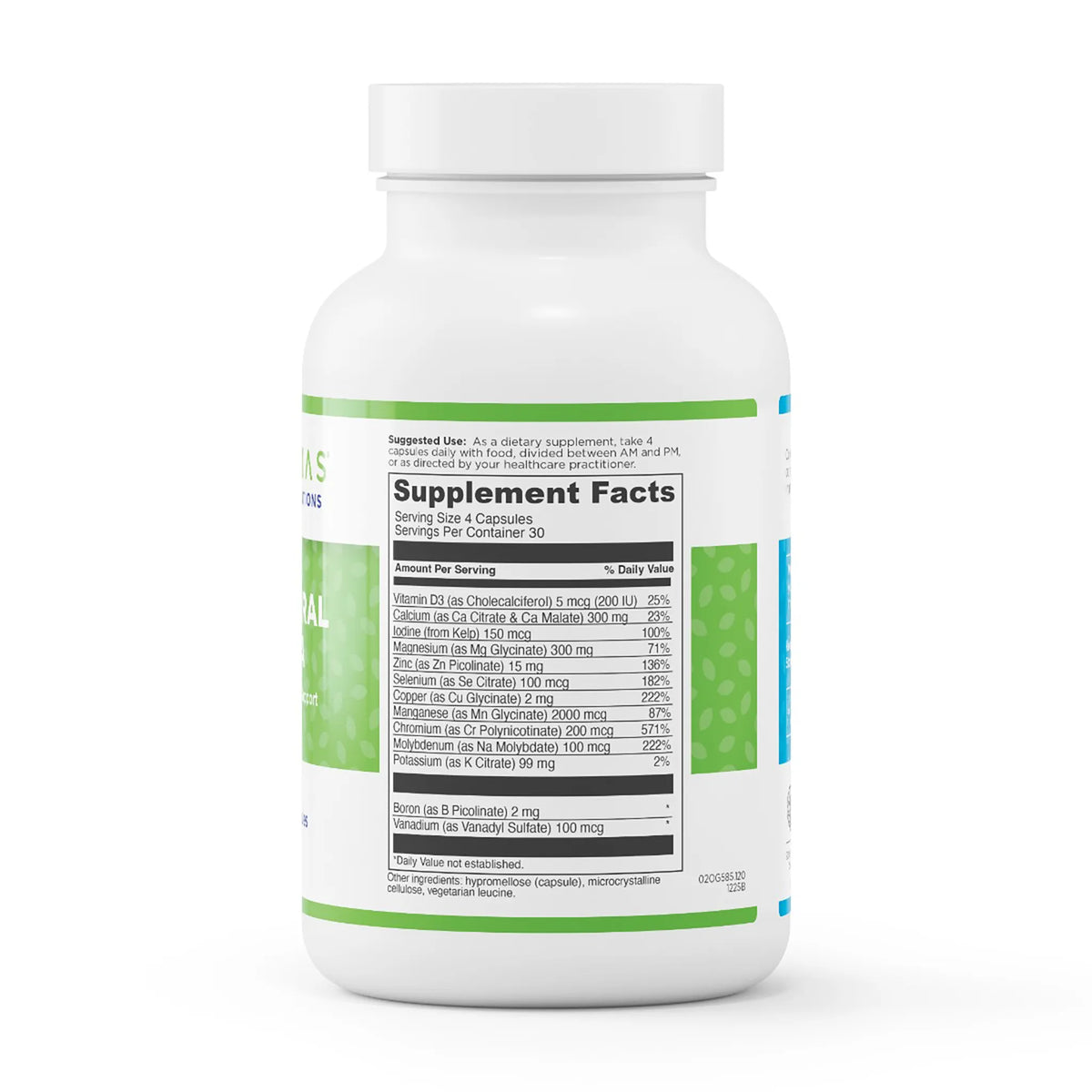 evexias health multi-mineral d3 ultra bottle  supplement facts ingredients label