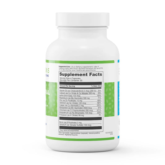 evexias health multi-mineral d3 ultra bottle  supplement facts ingredients label