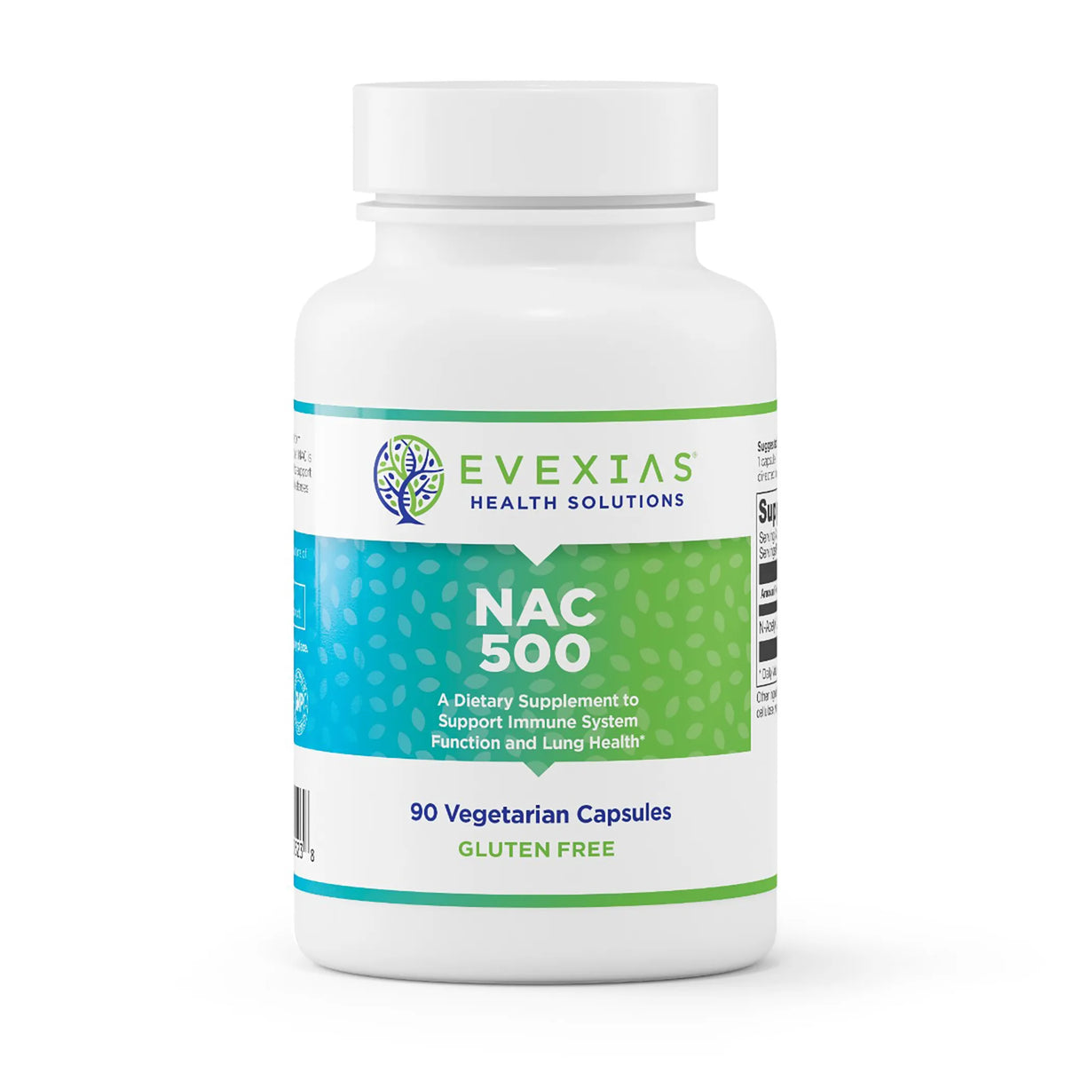 evexias health nac 500 bottle front label