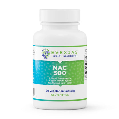 evexias health nac 500 bottle front label