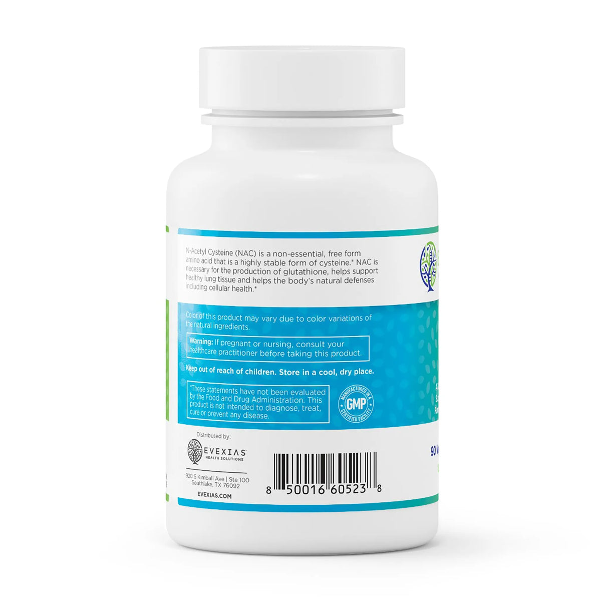 evexias health nac 500 bottle information label