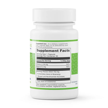 evexias health nad+ bottle ingredients supplement facts label