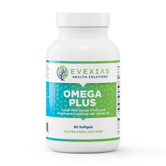 evexias health omega plus supplement bottle