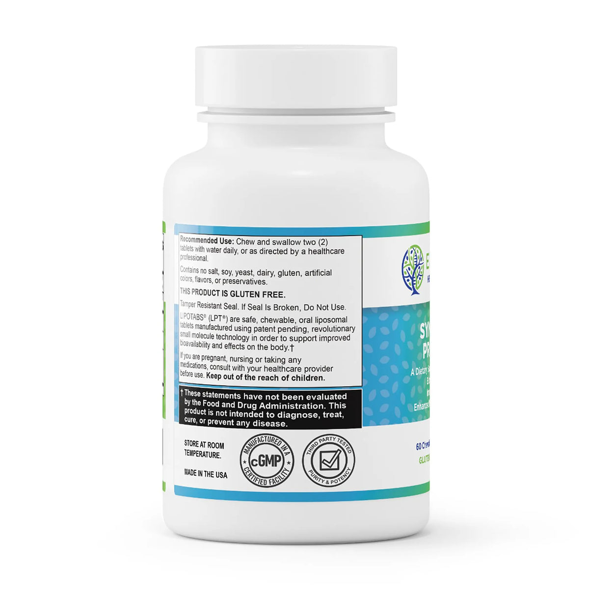 evexias health synapsin pro lpt bottle information label