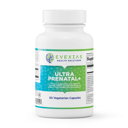 evexias health ultra prenatal+ bottle front label