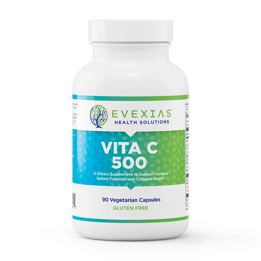 evexias health vita c 500 bottle front label