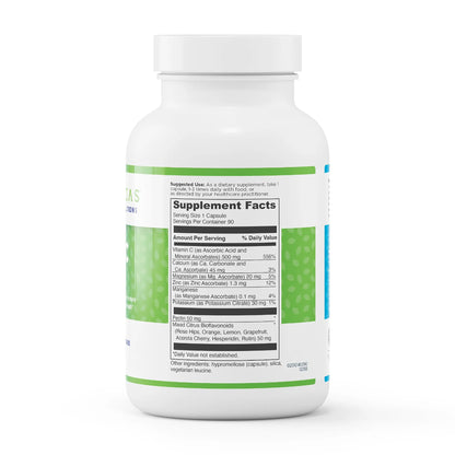 evexias health vita c 500 bottle ingredients supplement facts label