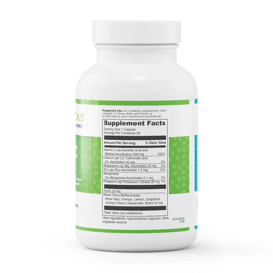 evexias health vita c 500 bottle ingredients supplement facts label