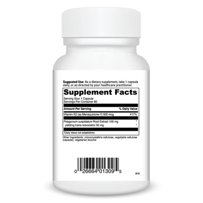 Vitamin K2 + Resveratrol (60) By DaVinci Labs