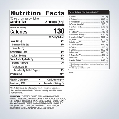 Perfect Protein® Powder - Vegan Pea and Rice Protein, Vanilla By Metagenics