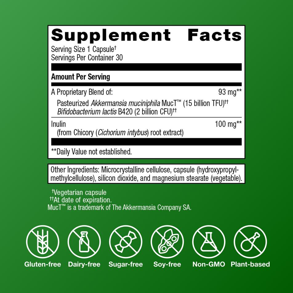 UltraFlora® Triplebiotic with Akkermansia By Metagenics