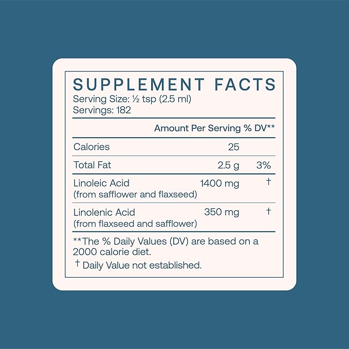 BodyBio Balance Oil - Vegan Omega 3 6 Supplement – Cold-Pressed Safflower & Flaxseed Oil