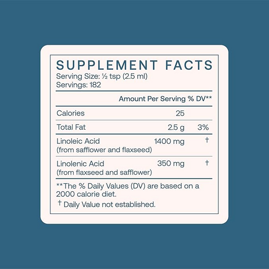 BodyBio Balance Oil - Vegan Omega 3 6 Supplement – Cold-Pressed Safflower & Flaxseed Oil