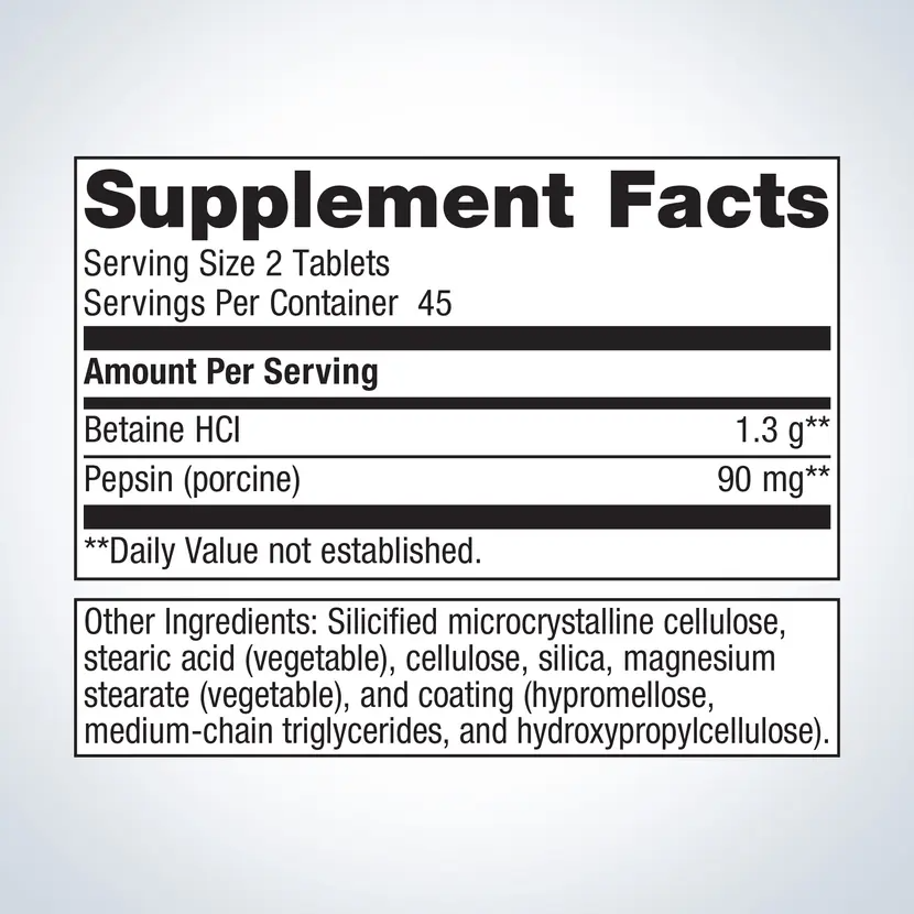 SpectraZyme® Betaine HCI + Pepsin By Metagenics