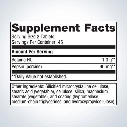 SpectraZyme® Betaine HCI + Pepsin By Metagenics