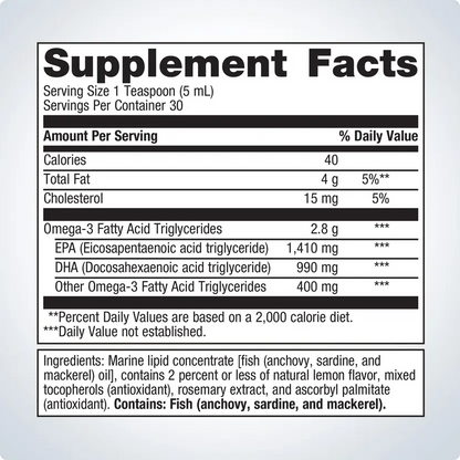 OmegaGenics® Fish Oil EPA-DHA Liquid 2400 mg By Metagenics