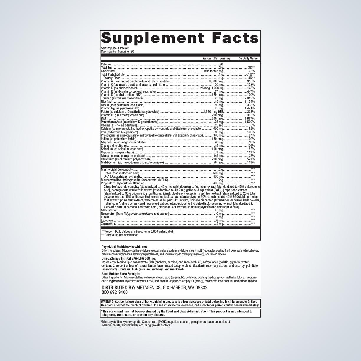 Wellness Essentials® Women's Daily Packs By Metagenics