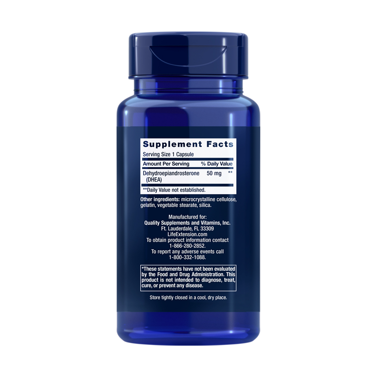 life extension DHEA supplement facts