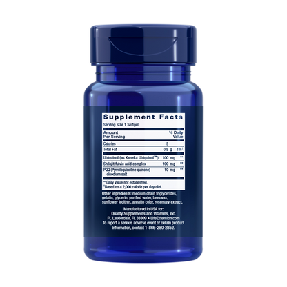 life extension coq10 supplement facts label