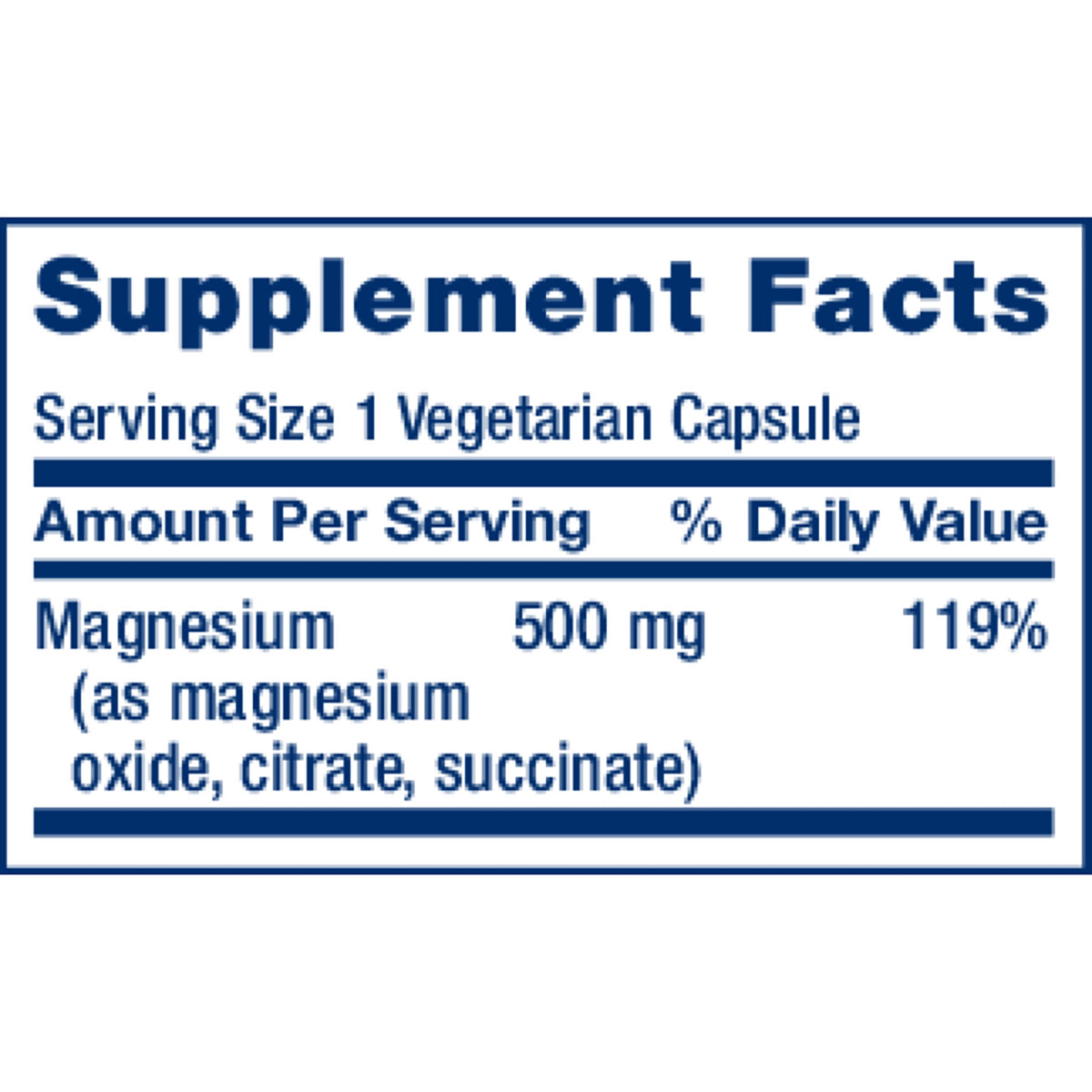 life extension magnesium caps supplement facts