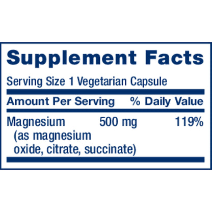 life extension magnesium caps supplement facts