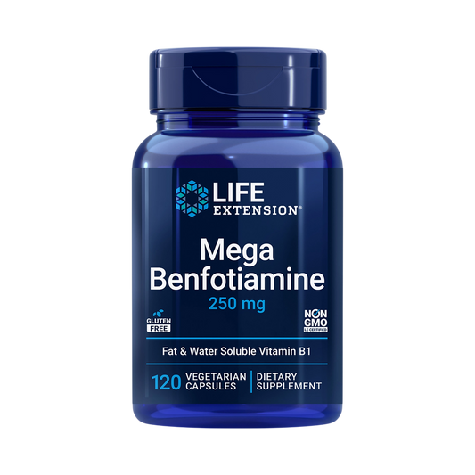life extension mega benfotiamine bottle