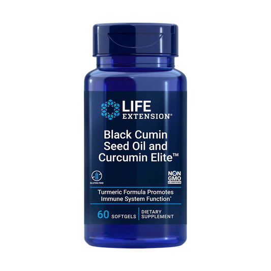 life extention black cumin seed oil curcumin elite  bottle