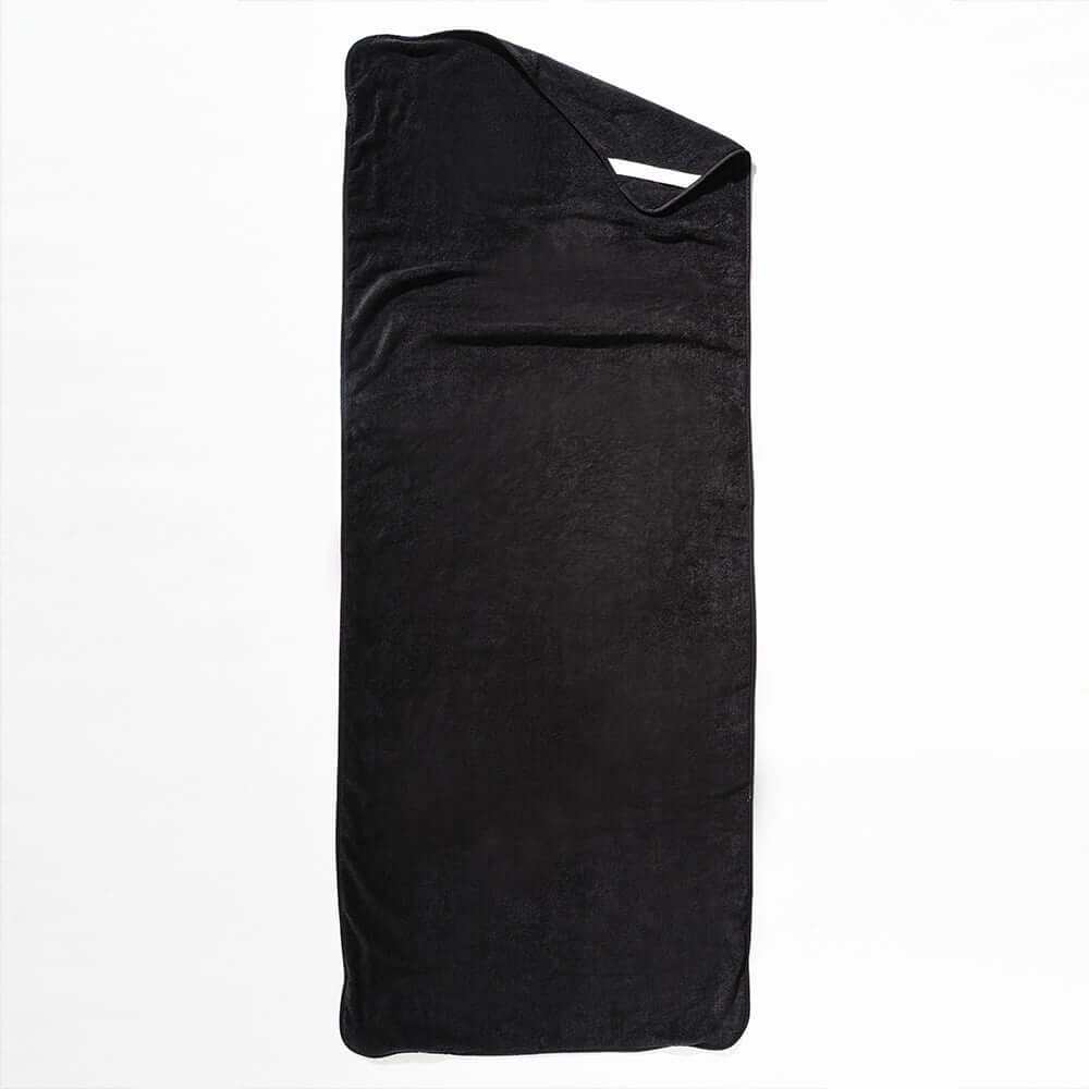 Black HigherDOSE Mat Cover made of soft bamboo and organic cotton blend, designed for sauna blankets.